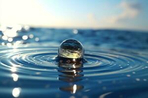 acqua far cadere lancio nel il oceano foto