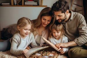 famiglia felice sulla spiaggia foto