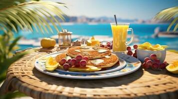 estate prima colazione su il spiaggia foto