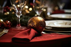 Natale cena tavolo decorazione foto