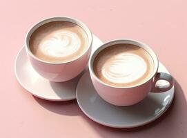 rosa pastello sfondo con caffè tazze foto