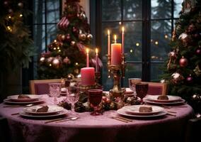 bellissimo Natale tavolo per vacanza cena foto