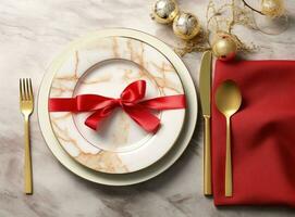 bellissimo Natale tavolo per vacanza cena foto