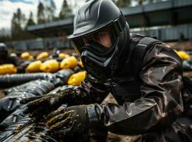 persone giocando paintball foto