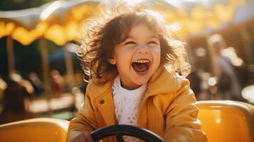 bambino giochi su il divertimento parco foto