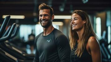 giovane coppia nel sport Palestra foto