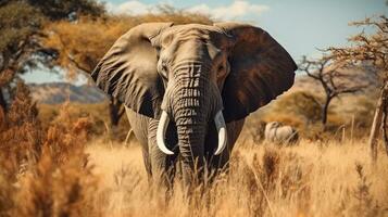 safari nel Africa - avvicinamento di maestoso natura nel naturale habitat foto