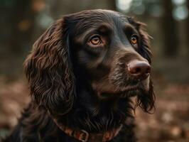 ragazzo spaniel cane creato con generativo ai tecnologia foto