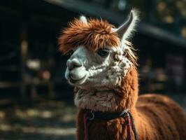 alpaca ritratto creato con generativo ai tecnologia foto