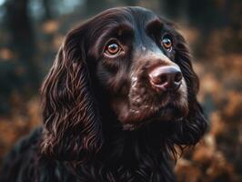 ragazzo spaniel cane creato con generativo ai tecnologia foto