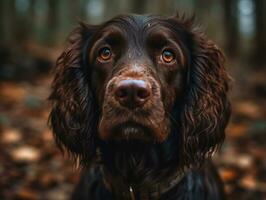 ragazzo spaniel cane creato con generativo ai tecnologia foto