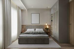 delizioso Camera da letto interno design e pop colore Usato, 3d interpretazione foto
