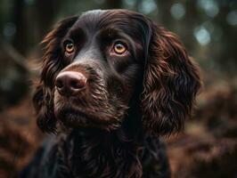 ragazzo spaniel cane creato con generativo ai tecnologia foto