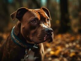 americano fossa Toro terrier cane creato con generativo ai tecnologia foto