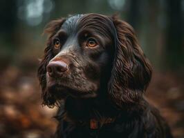 ragazzo spaniel cane creato con generativo ai tecnologia foto