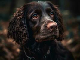 ragazzo spaniel cane creato con generativo ai tecnologia foto