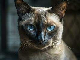 tonkinese gatto ritratto creato con generativo ai tecnologia foto