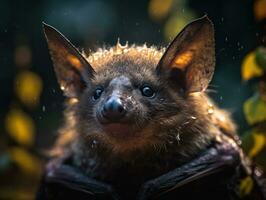 pipistrello ritratto creato con generativo ai tecnologia foto