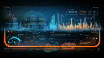 strada itinerario pannello di controllo futuristico ai generato foto