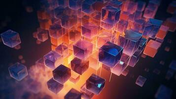 futuristico voxel artificiale cubi ai generato foto