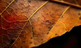 ai generativo. avvicinamento autunno asciutto foglia strutturato sfondo. creato con ai utensili foto