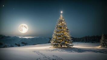teleobiettivo Natale albero ai generativo foto