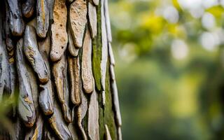 arboreo arazzo, un' macro viaggio attraverso il intricato textures di albero abbaio. ai generato foto