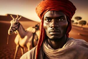 Locale emirati uomo. beduino a partire dal unito arabo emirati. neurale Rete ai generato foto