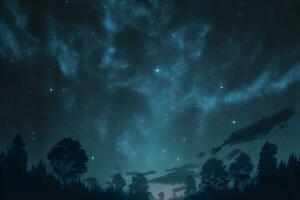 surreale notte cielo pieno di stelle e epico latteo modi. neurale Rete generato arte foto