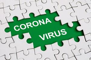 mers-CoV romanzo corona virus concetto con puzzle parti. mezzo est respiratorio sindrome astratto. Cinese infezione foto