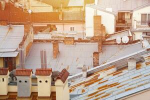 Visualizza di tetti di storico vecchio città di lviv, Ucraina foto