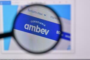 homepage di ambev sito web su il Schermo di pc, url - ambev.com.br. foto