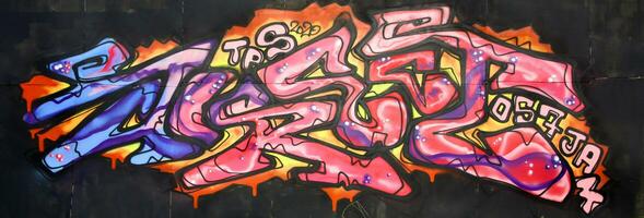 colorato sfondo di graffiti pittura opera d'arte con luminosa aerosol strisce e bellissimo colori foto