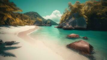 bellissimo tropicale scenario di sorprendente spiagge nel il estate stagione, generativo ai foto