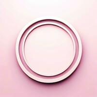 bellezza cosmetici Prodotto presentazione piatto posare modello scena con rosa cerchio forma su bianca marmo tavolo con copia spazio. di moda luce del sole, superiore Visualizza. studio fotografia. generativo ai foto