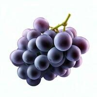 nero uva con isolato su trasparente sfondo. generativo ai foto