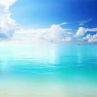 bellissimo tropicale spiaggia con blu cielo e bianca nuvole astratto struttura sfondo generativo ai foto