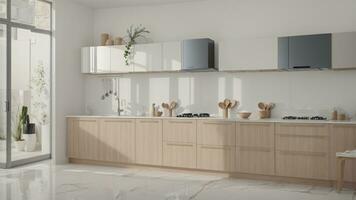 3d rendere minimalista cucina interno foto