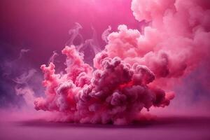 rosa Fumo bomba sfondo, Fumo bomba sfondo, rosa Fumo bomba effetti sfondo, Fumo sfondi, colorato Fumo sfondo, astratto Fumo sfondi, ai generativo foto