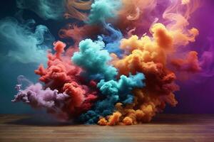 colorato Fumo bomba sfondo, arcobaleno colorato Fumo bomba sfondo, Fumo effetti sfondo, Fumo sfondi, colorato Fumo sfondo, astratto Fumo sfondi, ai generativo foto