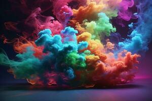 colorato Fumo bomba sfondo, arcobaleno colorato Fumo bomba sfondo, Fumo effetti sfondo, Fumo sfondi, colorato Fumo sfondo, astratto Fumo sfondi, ai generativo foto
