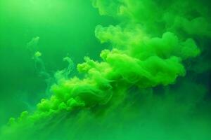 verde Fumo sfondo, Fumo sfondo, Fumo effetti sfondo, Fumo sfondi, colorato Fumo sfondo, astratto Fumo sfondi, ai generativo foto