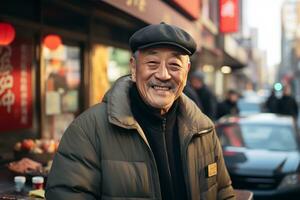 un' uomo indossare un' nero cappello generativo ai foto