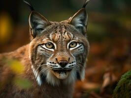 lince ritratto vicino su creato con generativo ai tecnologia foto