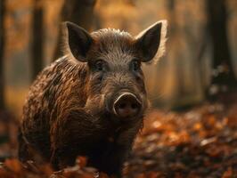 cinghiale ritratto creato con generativo ai tecnologia foto