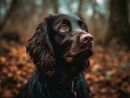 ragazzo spaniel cane creato con generativo ai tecnologia foto