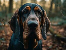 nero segugio cane creato con generativo ai tecnologia foto