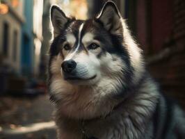 alaskan malamute cane creato con generativo ai tecnologia foto