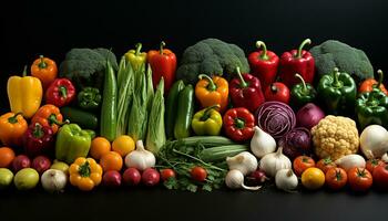 freschezza di natura generosità sano, organico, vegetariano cibo generato di ai foto
