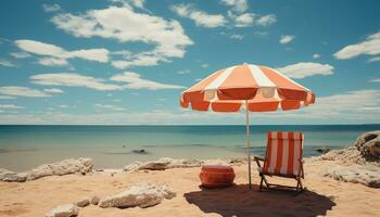 estate vacanze rilassamento su blu costa, tropicale viaggio destinazione generato di ai foto